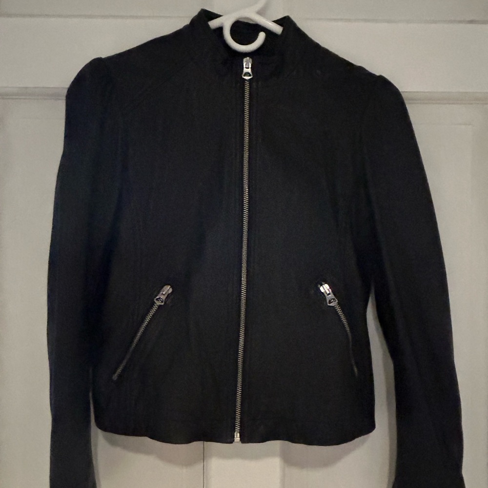 Lucky Brand ☘️ Puff Sleeve Leather Jacket NWOT size XS